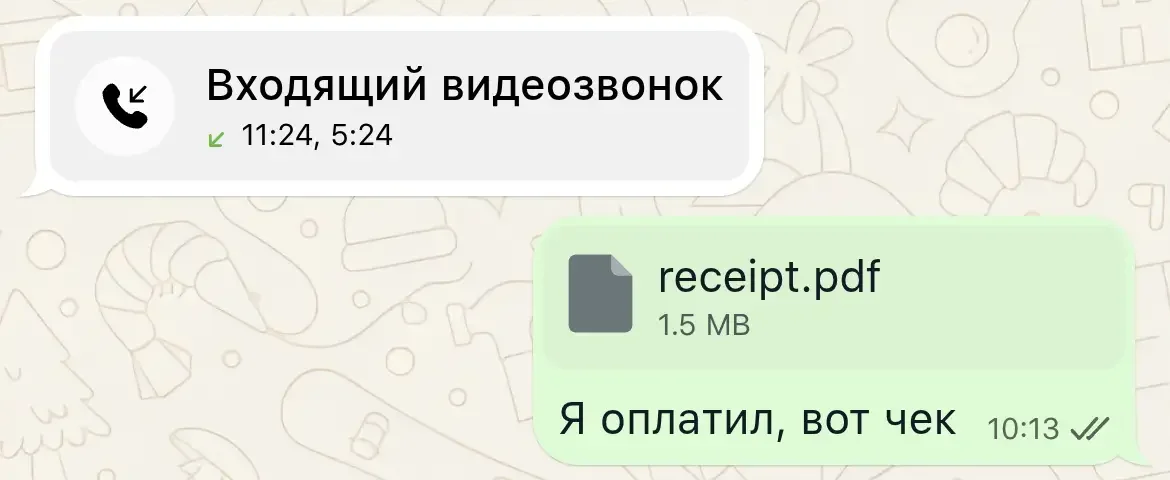 звонки и файлы в whatsapp